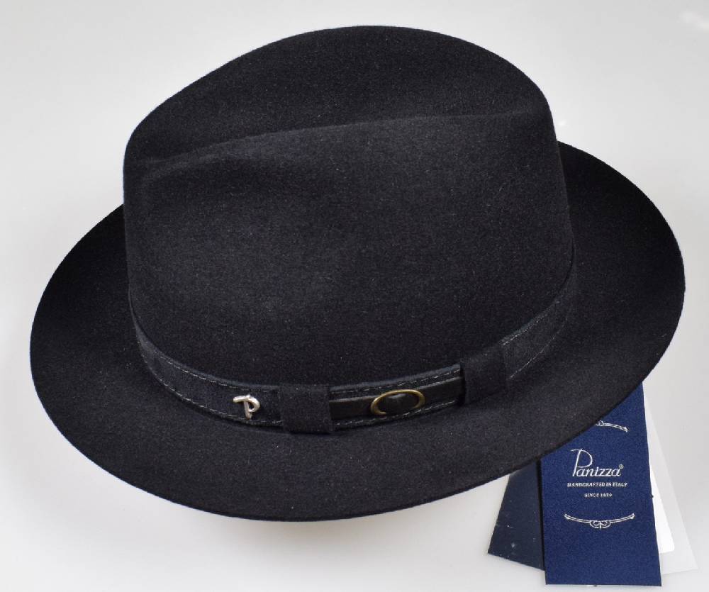 Panizza Cappello classico in feltro panizza nero waterproof In Linea