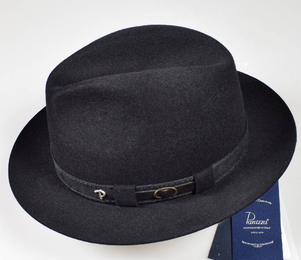 Panizza Cappello classico in feltro panizza nero waterproof In Linea