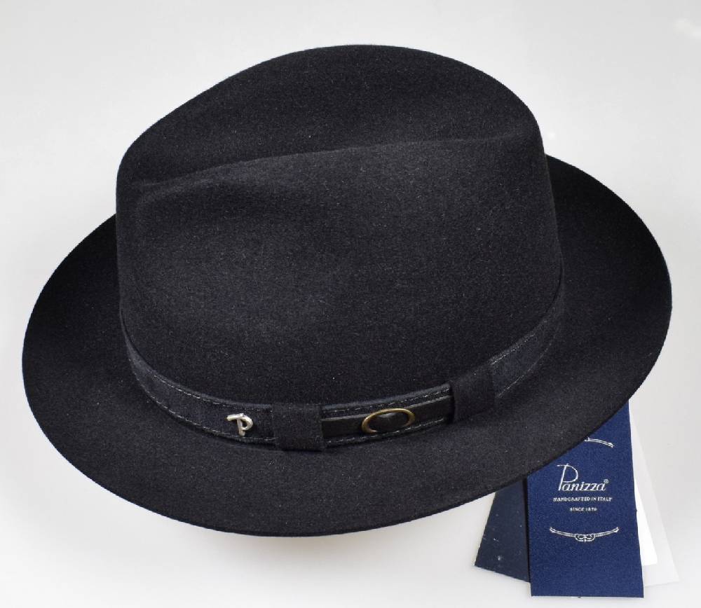 Panizza Cappello classico in feltro panizza nero waterproof In Linea