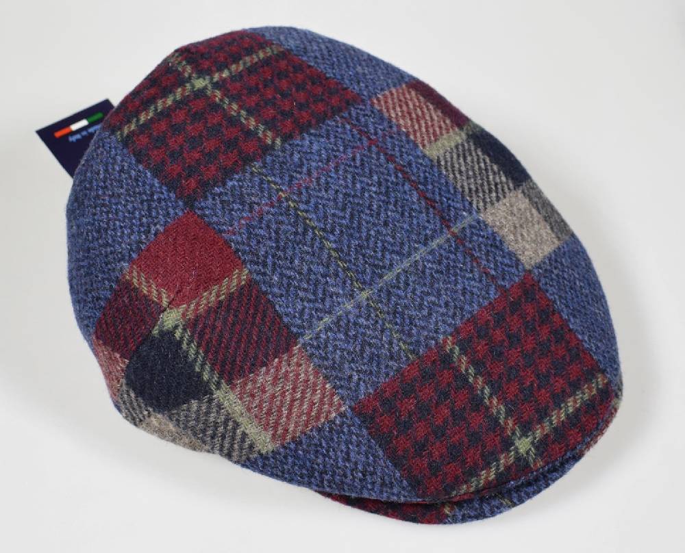 Imor di Banfi Cappello berretto imor blu a quadri in pura lana merino made in italy Promozione