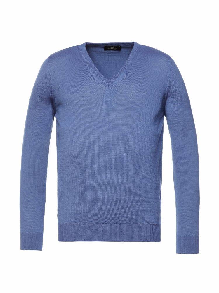 Montechiaro Pullover scollo a v montechiaro in misto lana pettinata modern fit Acquista Ora