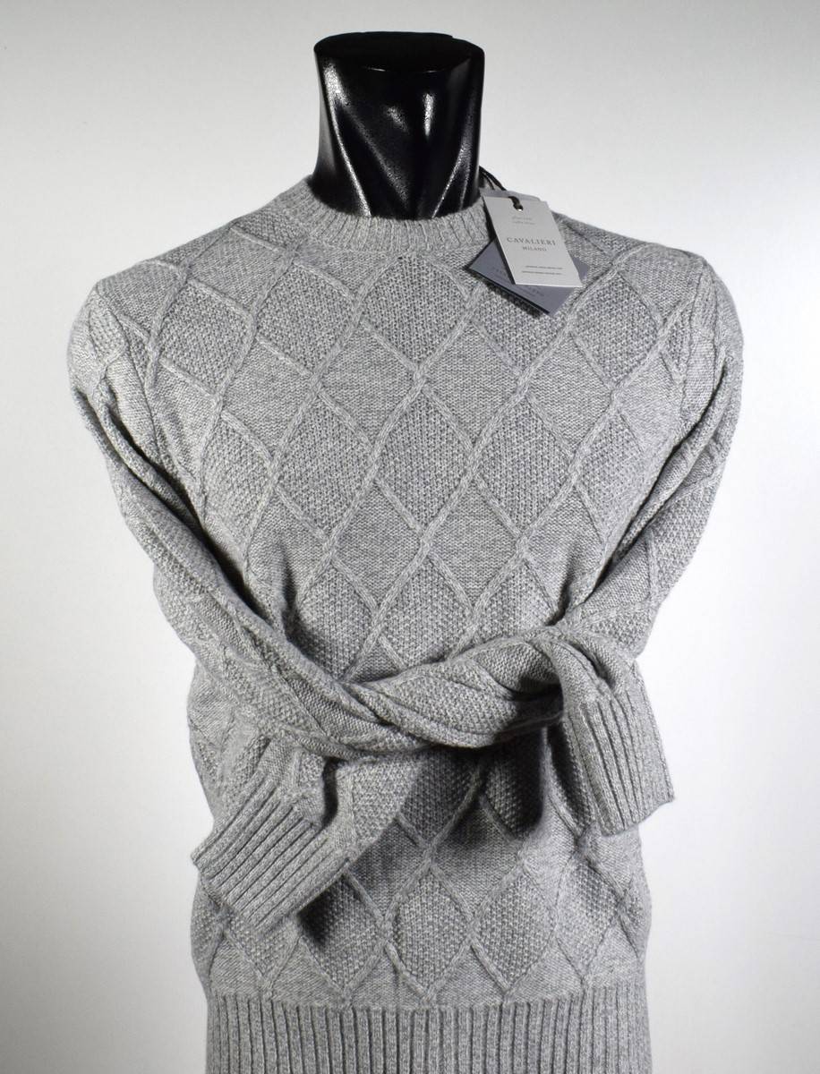 Cavalieri Milano Girocollo cavalieri milano intarsio misto cashmere Shopping Online