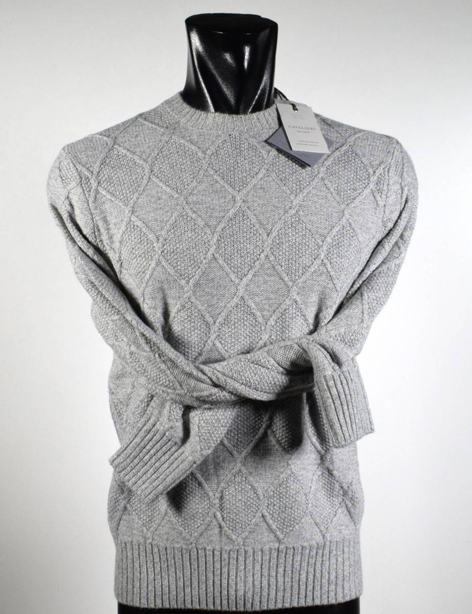 Cavalieri Milano Girocollo cavalieri milano intarsio misto cashmere Shopping Online