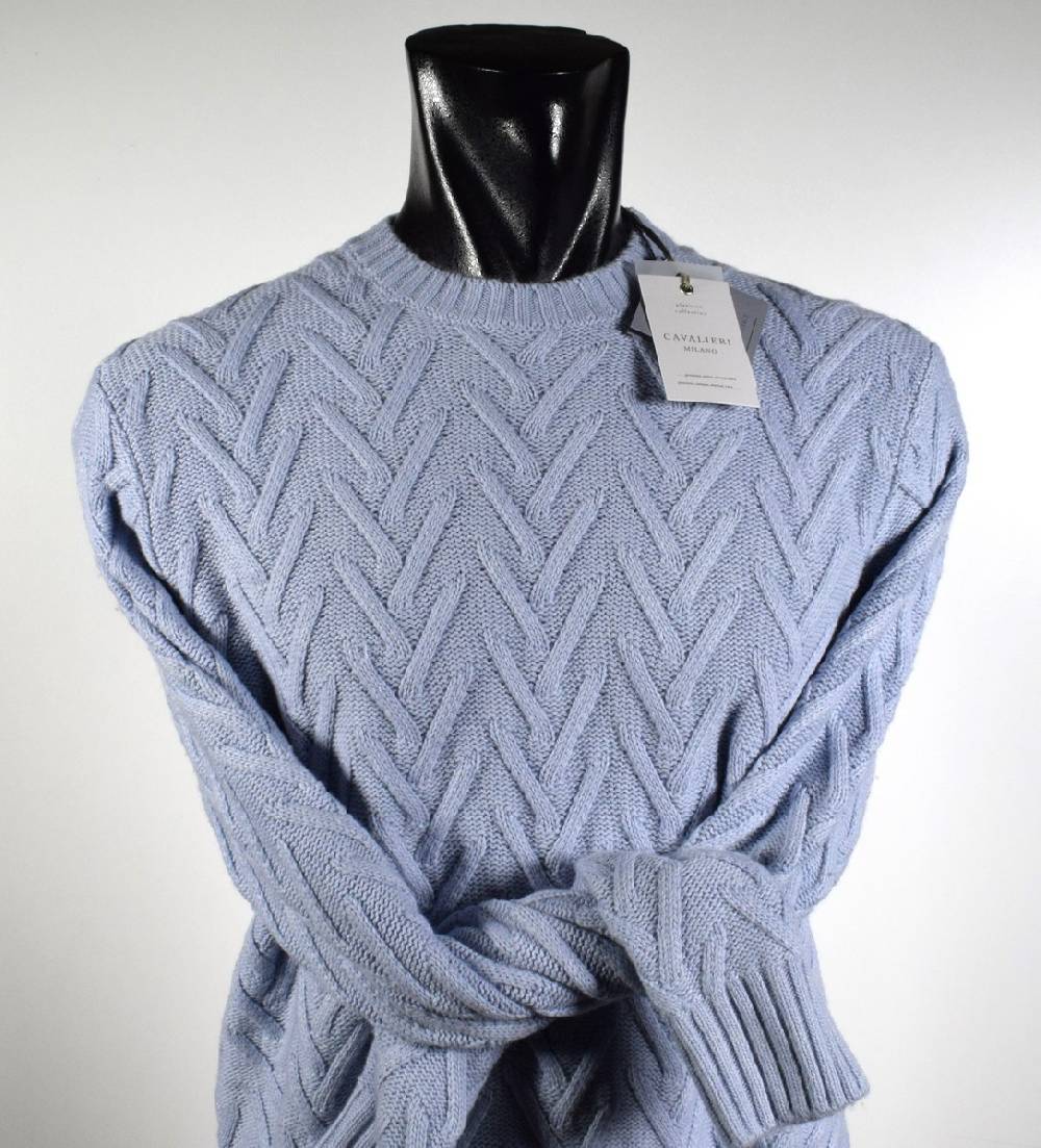 Cavalieri Milano Girocollo cavalieri milano intarsio intrecciato misto cashmere Prezzo Ridotto