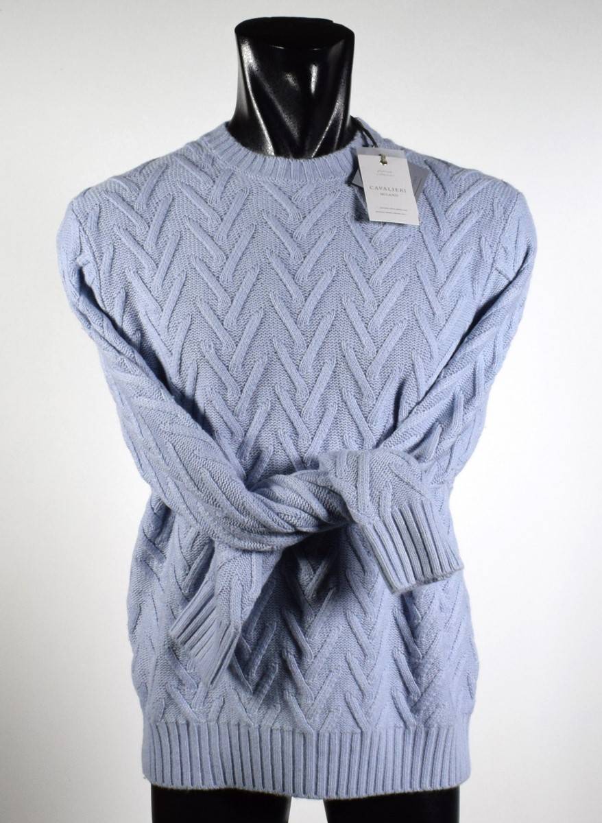 Cavalieri Milano Girocollo cavalieri milano intarsio intrecciato misto cashmere Prezzo Ridotto