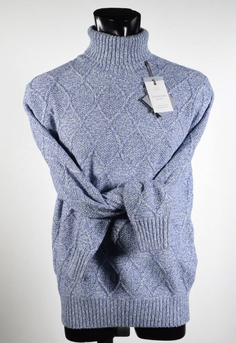 Cavalieri Milano Dolcevita misto cashmere intarsio losanga cavalieri milano Sottocosto