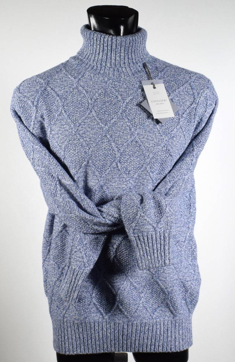 Cavalieri Milano Dolcevita misto cashmere intarsio losanga cavalieri milano Sottocosto