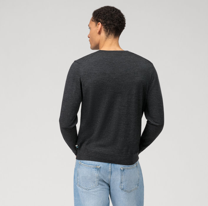 Olymp Girocollo olymp grigio antracite lana merinos regular fit Offerta
