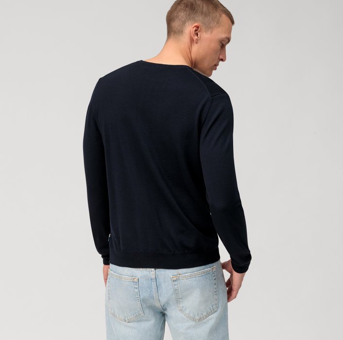 Olymp Girocollo olymp blu lana merinos regular fit Economico