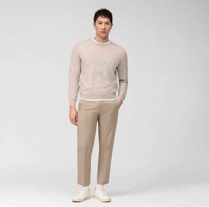 Olymp Girocollo olymp beige lana merinos regular fit Online