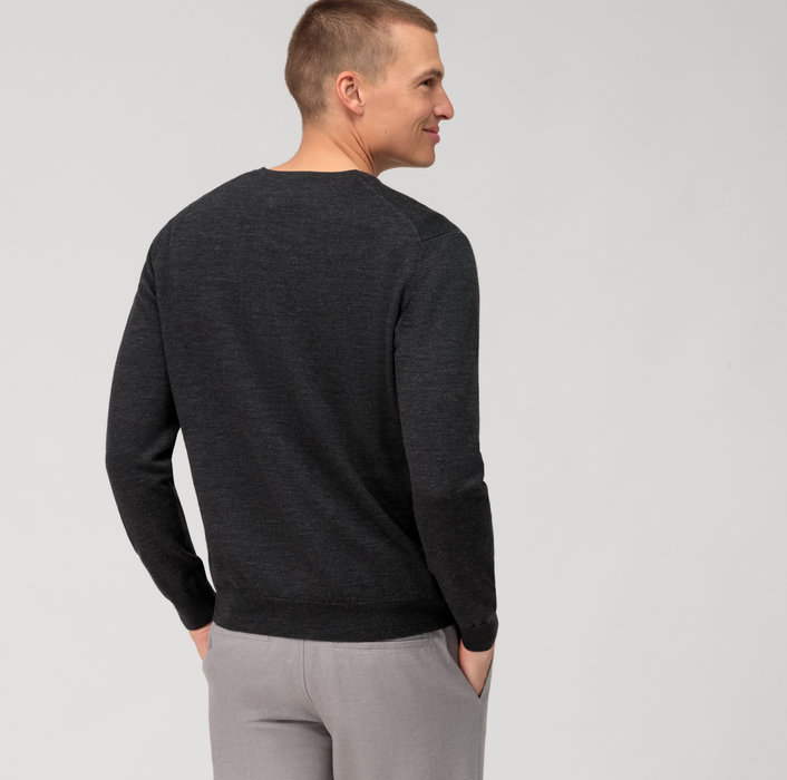 Olymp Pullover scollo a v grigio antracite olymp regular fit In Vendita
