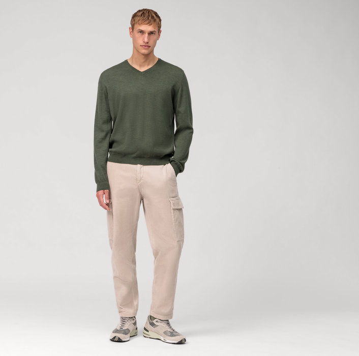 Olymp Pullover scollo a v verde olymp regular fit Saldi