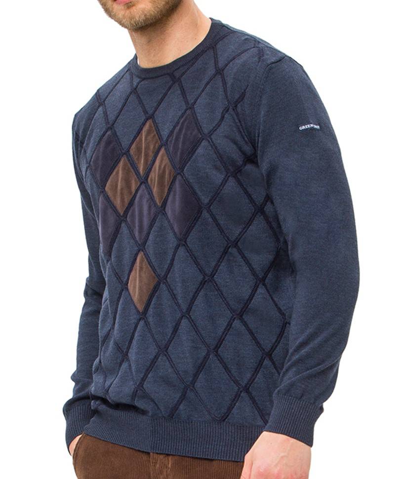 Green Coast Maglia blu girocollo green coast lana merinos zegna baruffa I Più Venduti