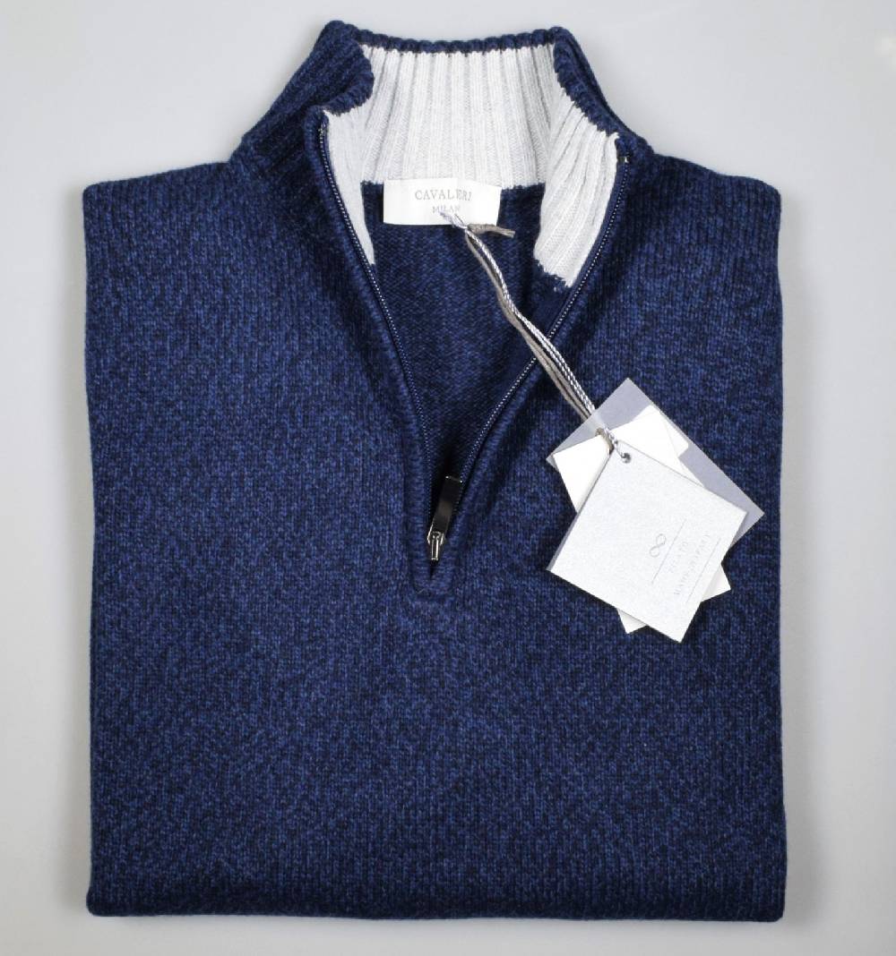 Cavalieri Milano Lupetto con zip cavalieri lana cashmere seta Vendite Flash