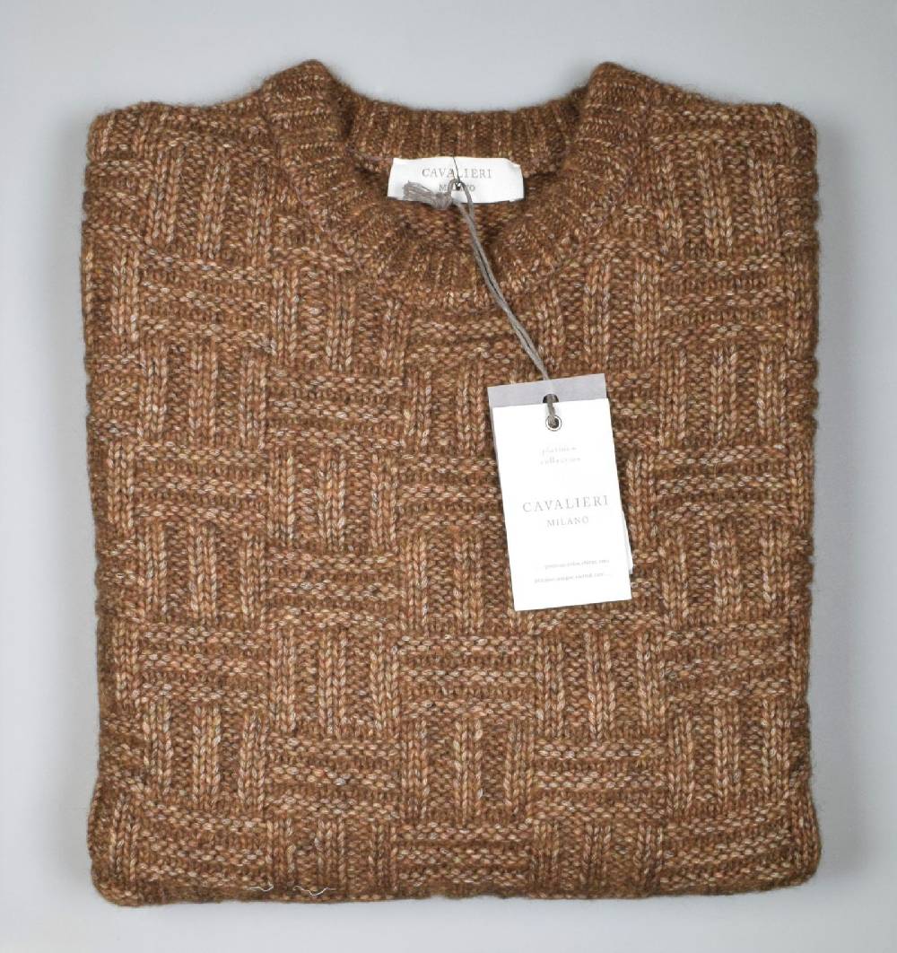 Cavalieri Milano Maglione girocollo cavalieri lana alpaca a coste trasversali Negozio