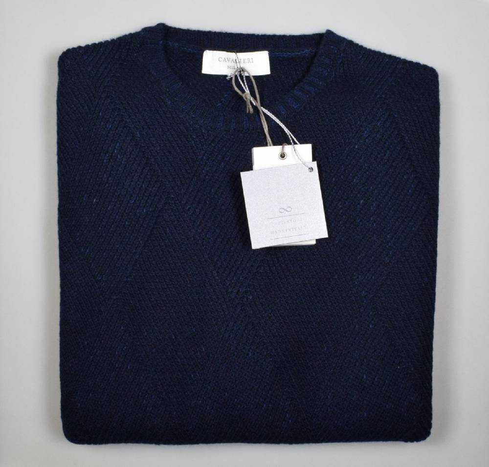 Cavalieri Milano Girocollo intarsio vanisè cavalieri lana cashmere In Saldo