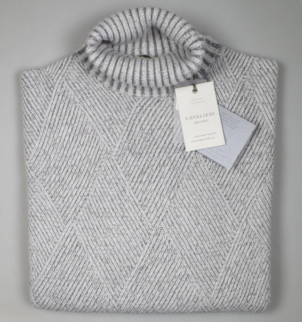Cavalieri Milano Dolcevita intarsio vanisè cavalieri lana cashmere Nuova