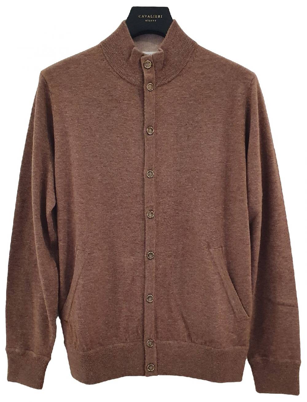 Cavalieri Milano Cardigan giacca blu con bottoni lana cashmere Moda