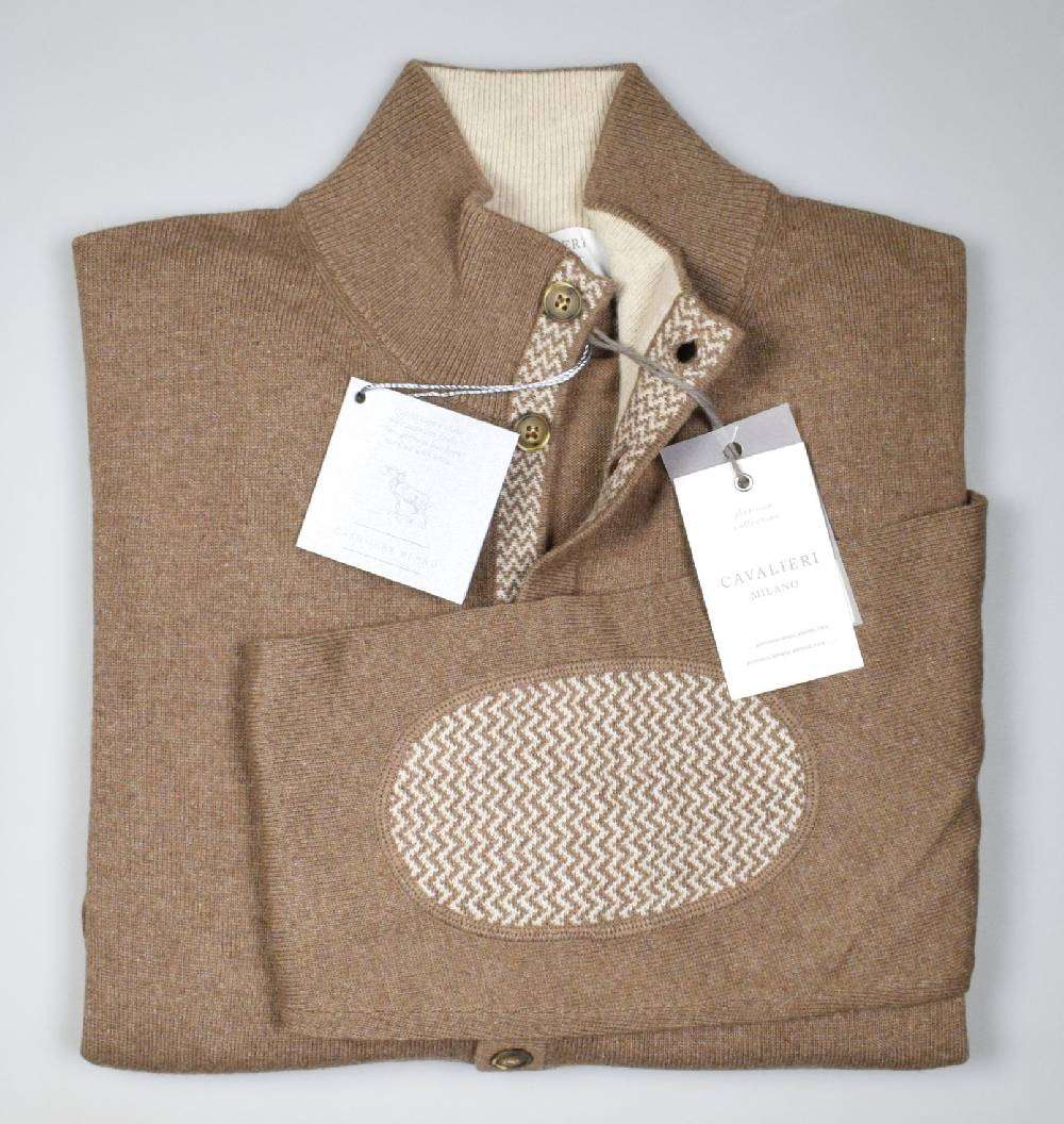 Cavalieri Milano Cardigan giacca noce con bottoni lana cashmere 2025