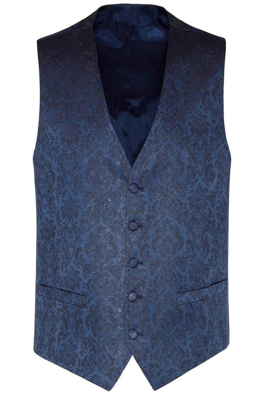 Digel Panciotto gilet blu completo di cravatta e pochette digel cerimonia Nuovo