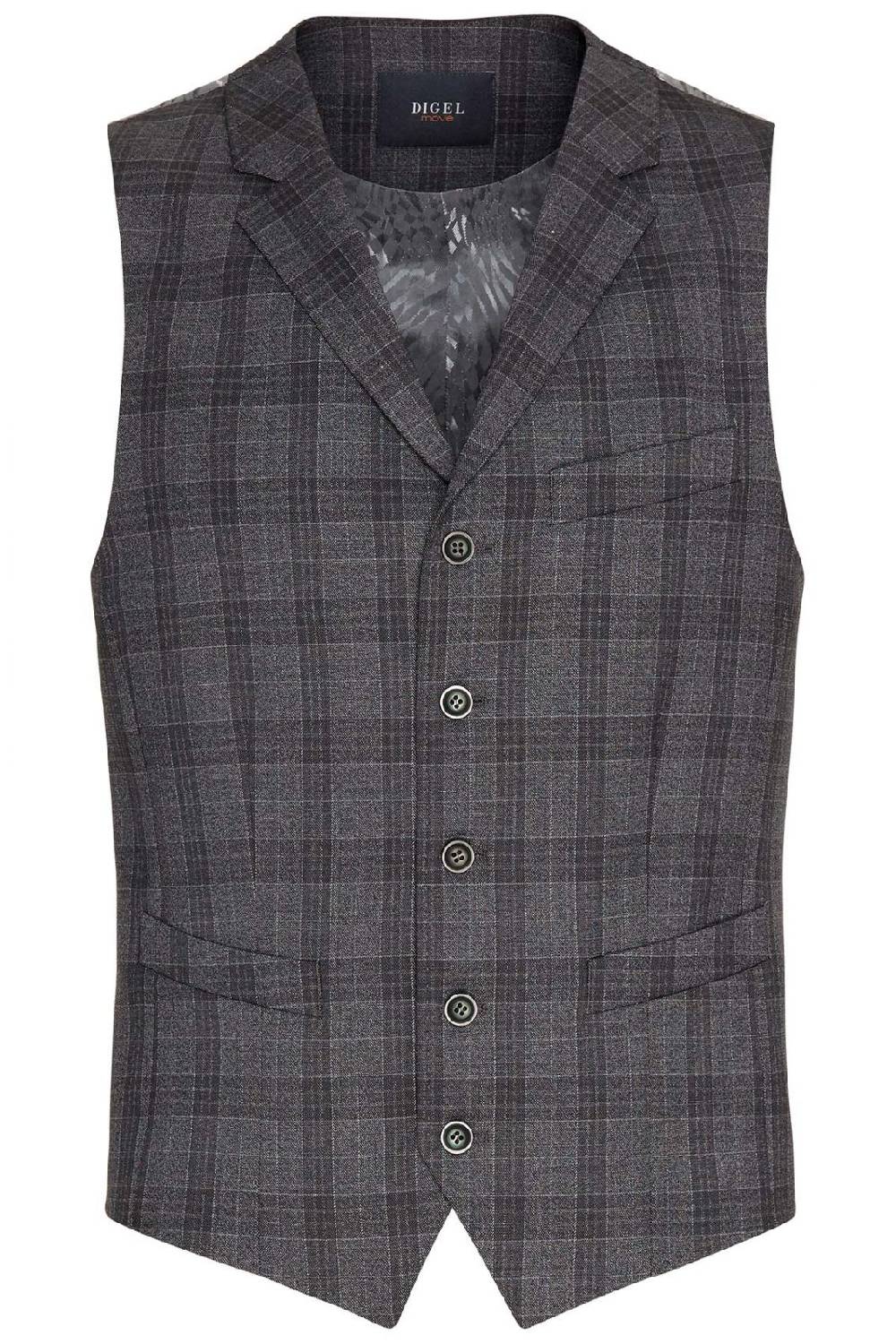 Digel Gilet panciotto moda digel grigio a quadri fantasia principe di galles Promozione