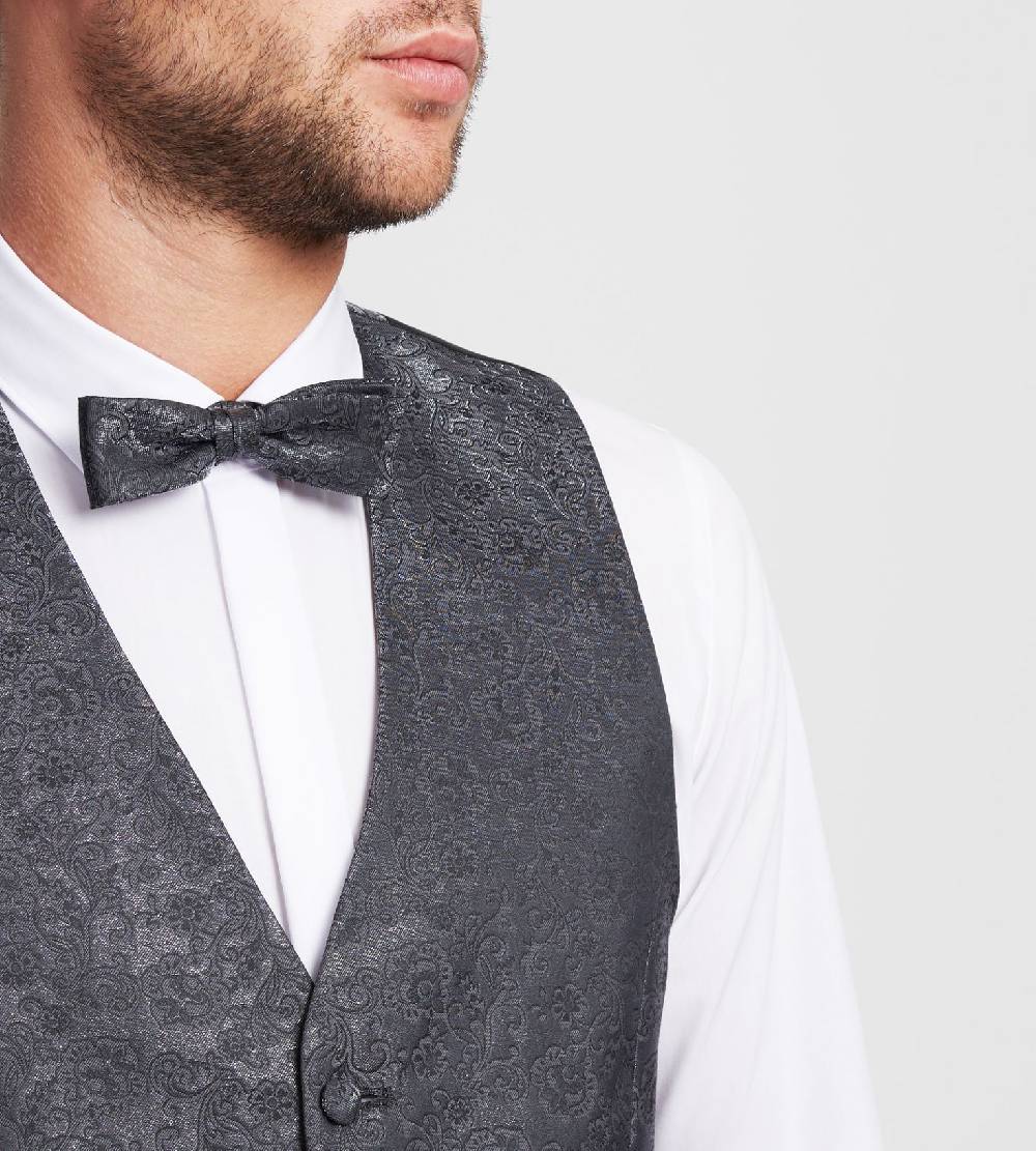 Digel Gilet elegante cerimonia digel grigio scuro in raso Soddisfazione Garantita