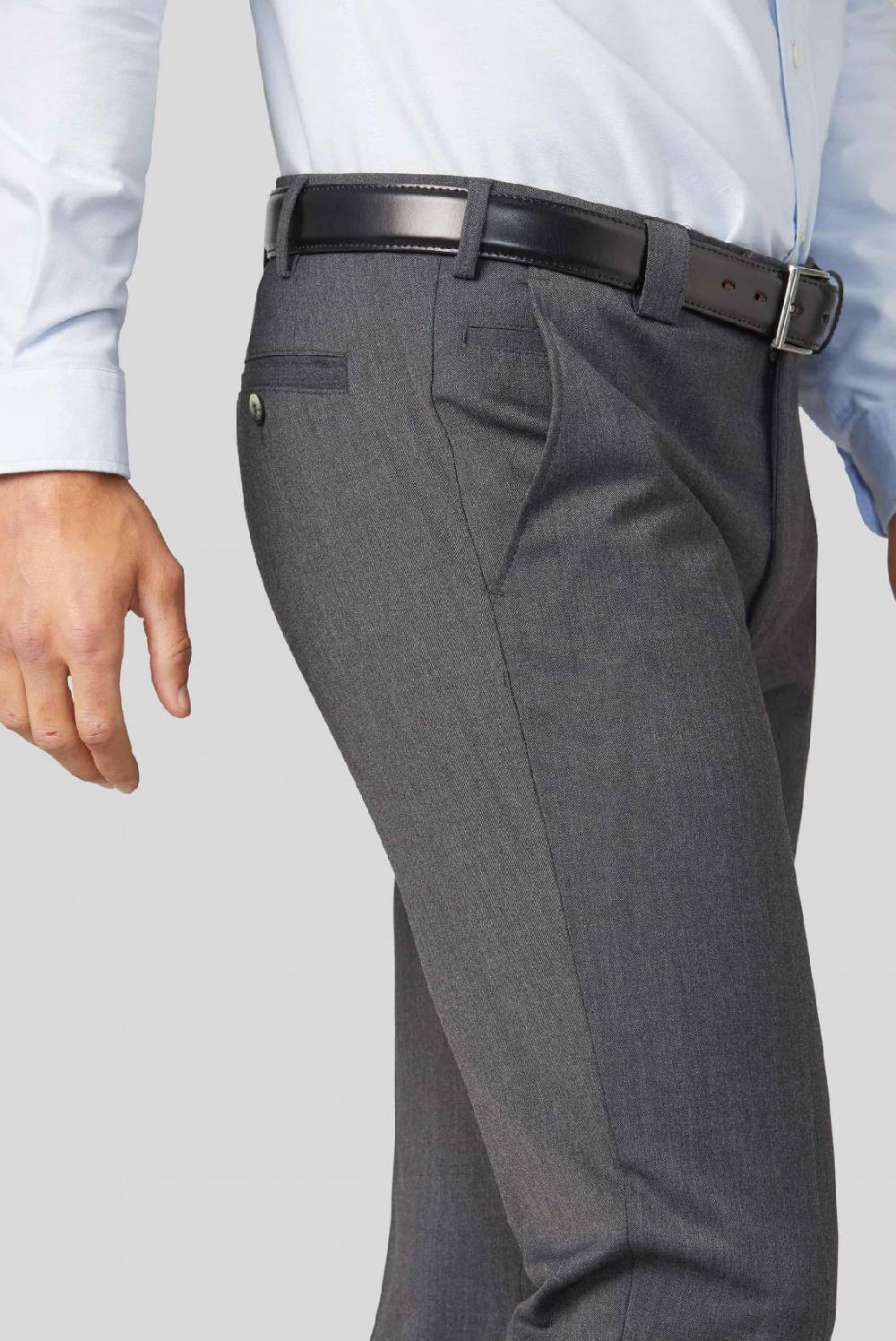 Meyer Pantalone meyer grigio medio in premium soft twill comfort fit Shopping Online
