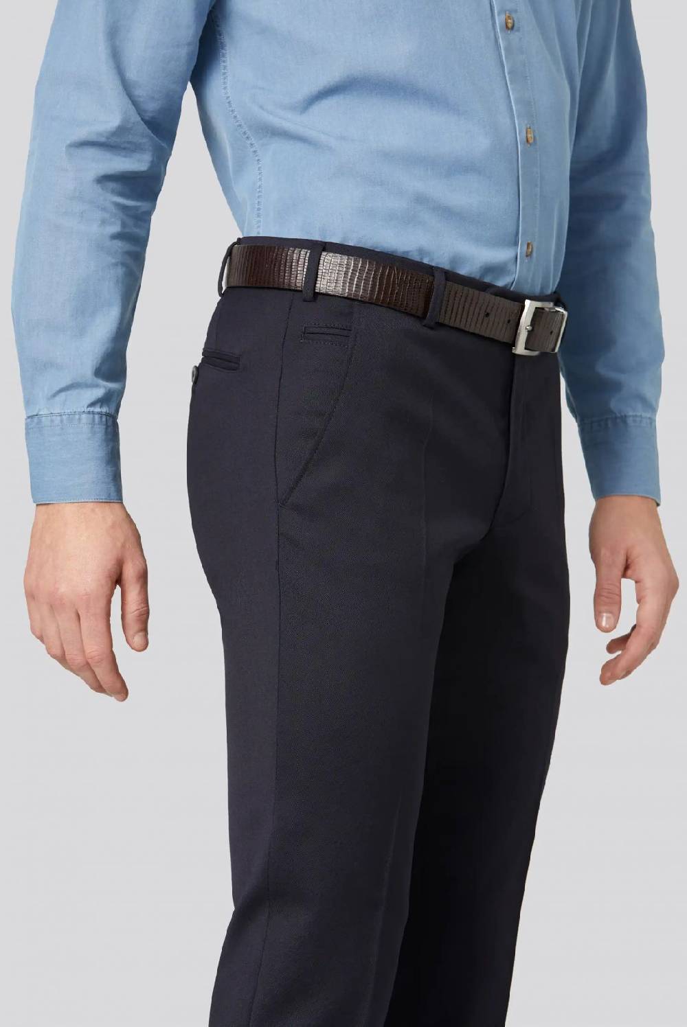 Meyer Pantalone meyer blu in twill teflon stretch Sottocosto