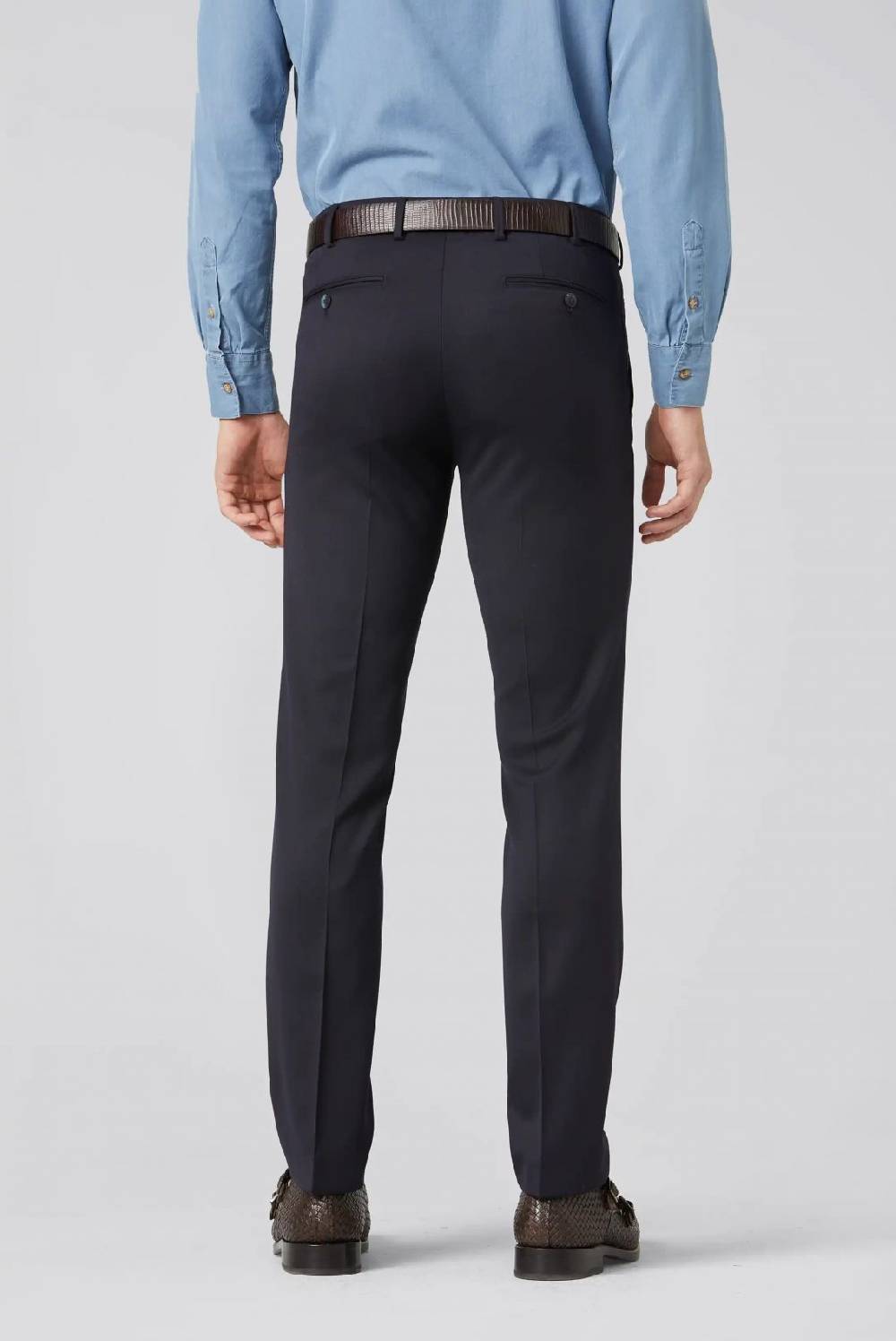 Meyer Pantalone meyer blu in twill teflon stretch Sottocosto