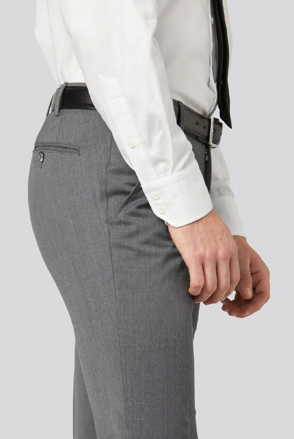 Meyer Pantalone meyer grigio medio in twill teflon stretch Novità