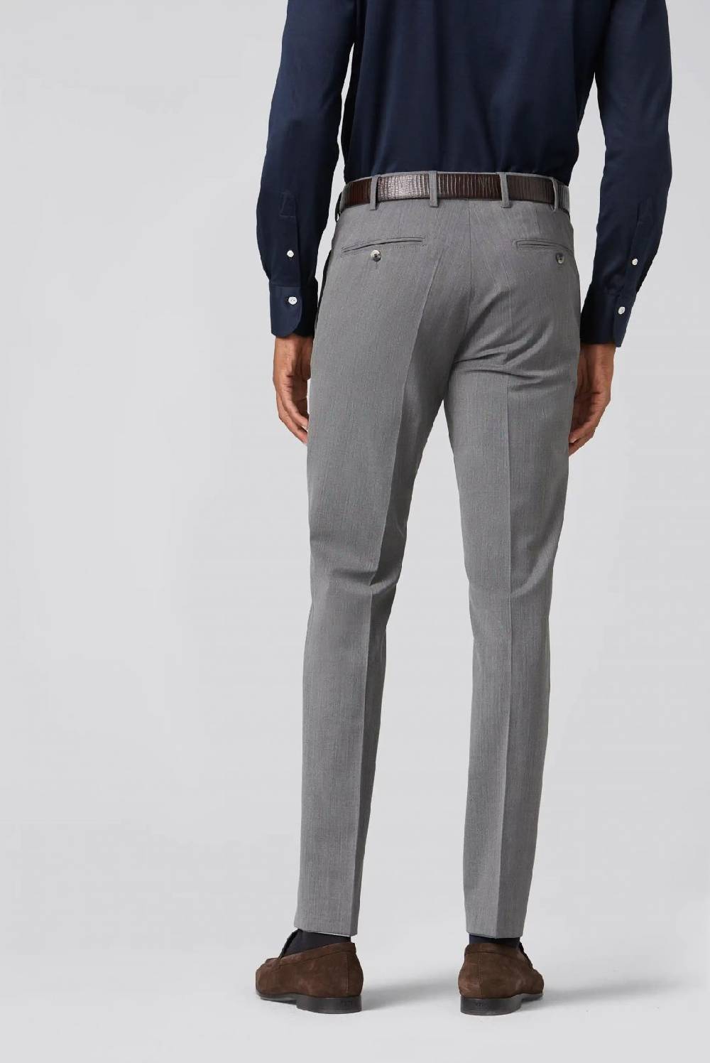 Meyer Pantalone grigio chiaro meyer travel twill modern fit Economico