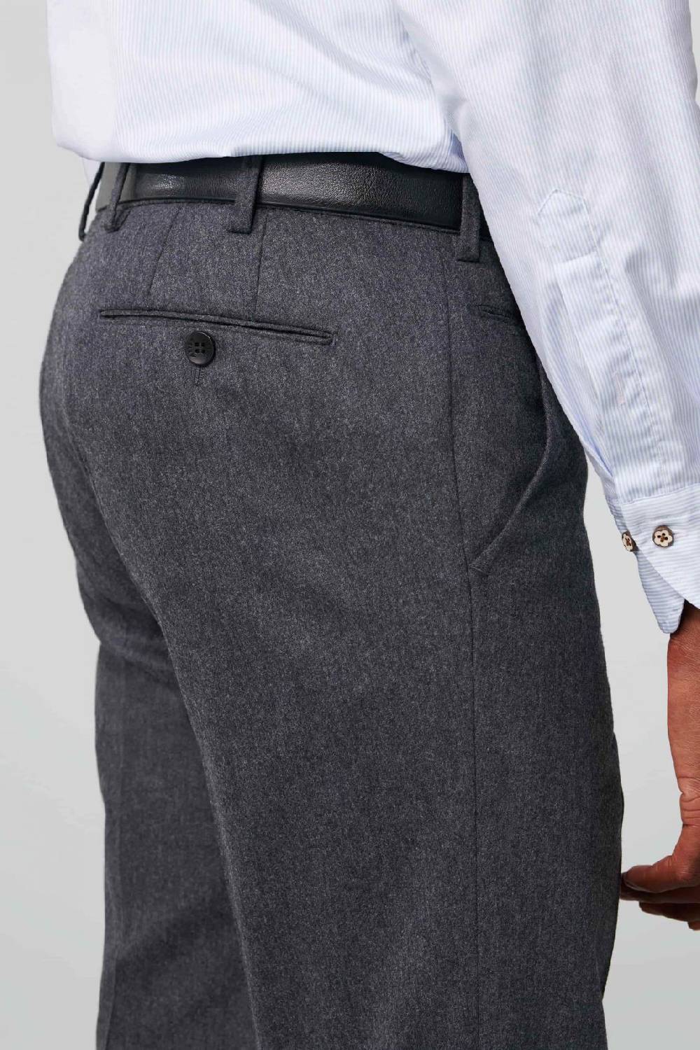 Meyer Pantalone grigio medio meyer in flanella naturalmente caldo antipiega Online