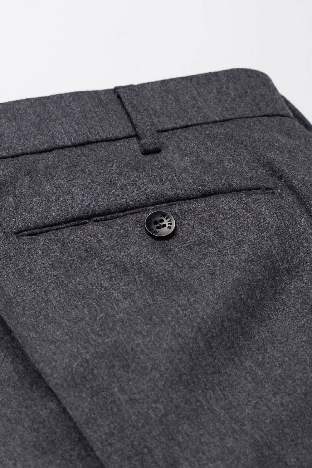 Meyer Pantalone grigio medio meyer in flanella naturalmente caldo antipiega Online