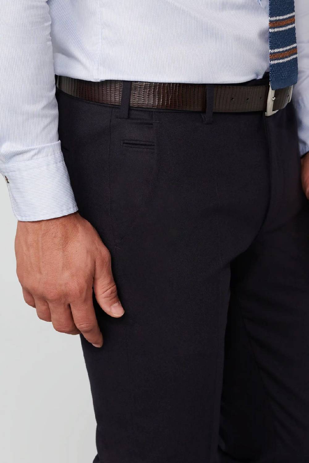 Meyer Pantalone blu meyer in flanella naturalmente caldo antipiega Outlet