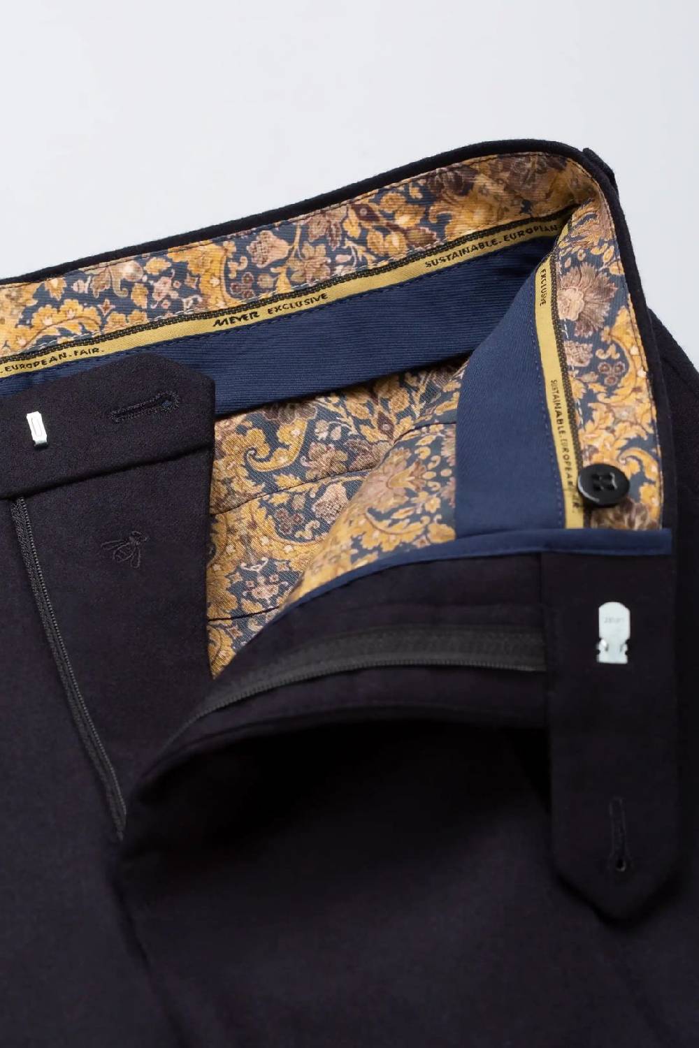 Meyer Pantalone blu meyer in flanella naturalmente caldo antipiega Outlet