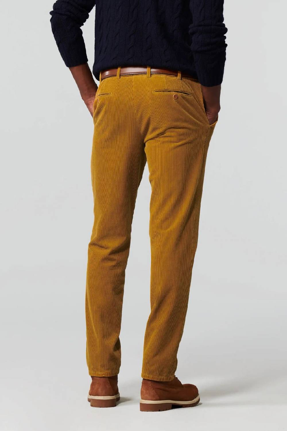Meyer Pantalone color ambra meyer in velluto a coste luxury modern fit In Vendita