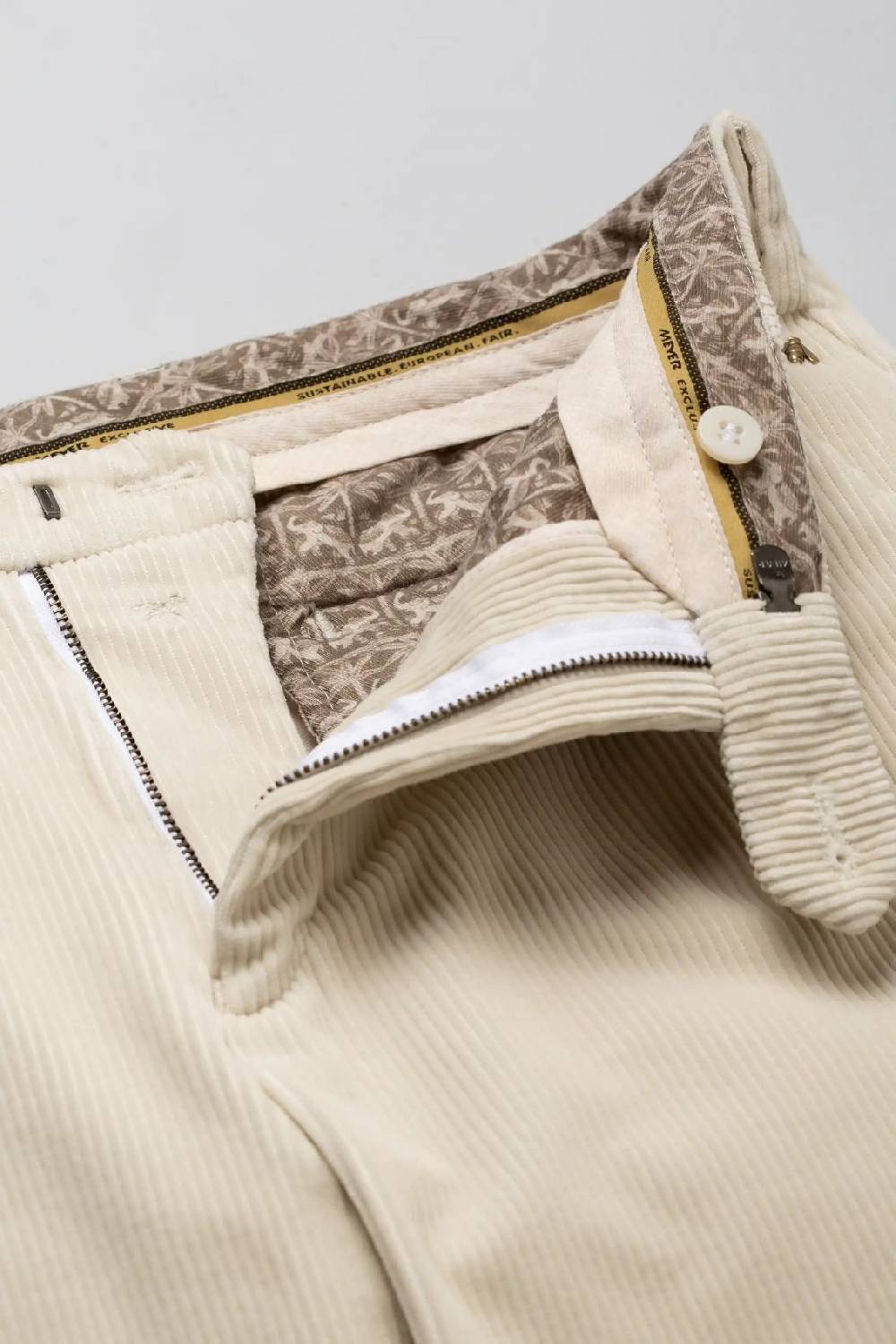 Meyer Pantalone avorio meyer in velluto a coste luxury modern fit Saldi