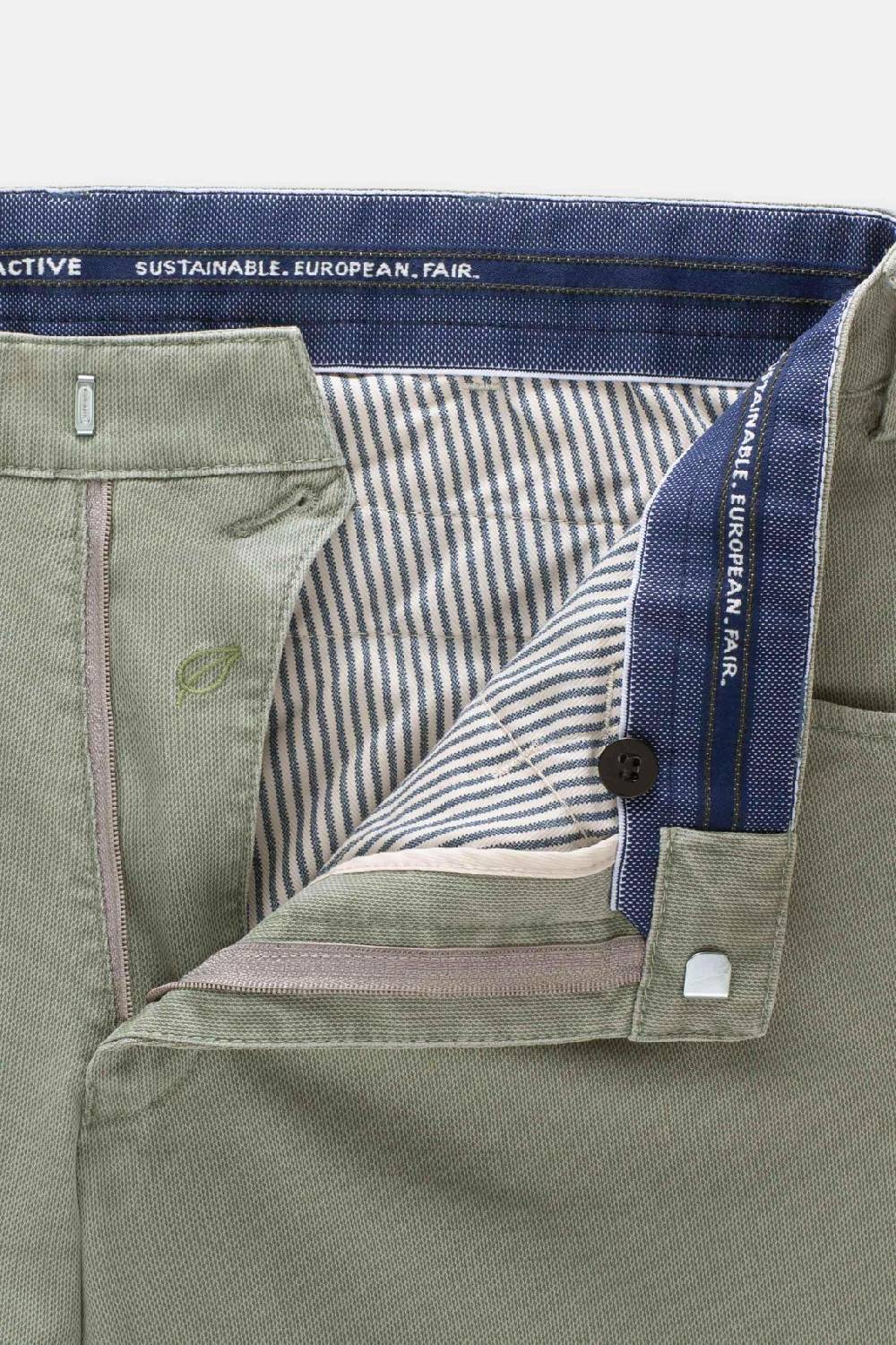 Meyer Pantalone modern fit verde salvia meyer cotone microstruttura stretch Offerte