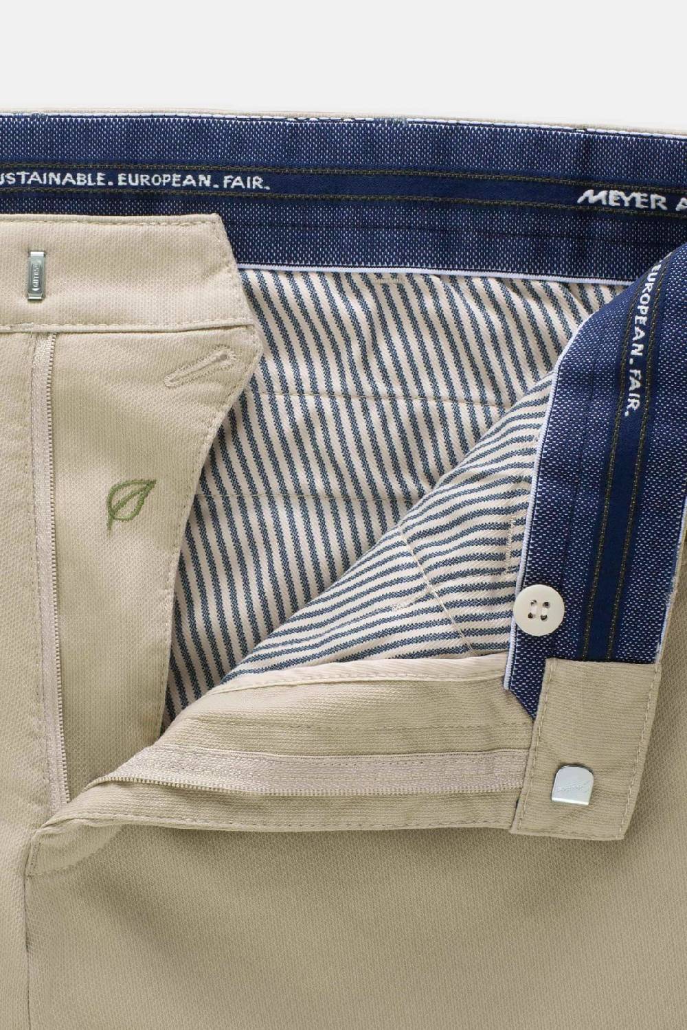 Meyer Pantalone modern fit beige meyer cotone microstruttura stretch Vendita Calda