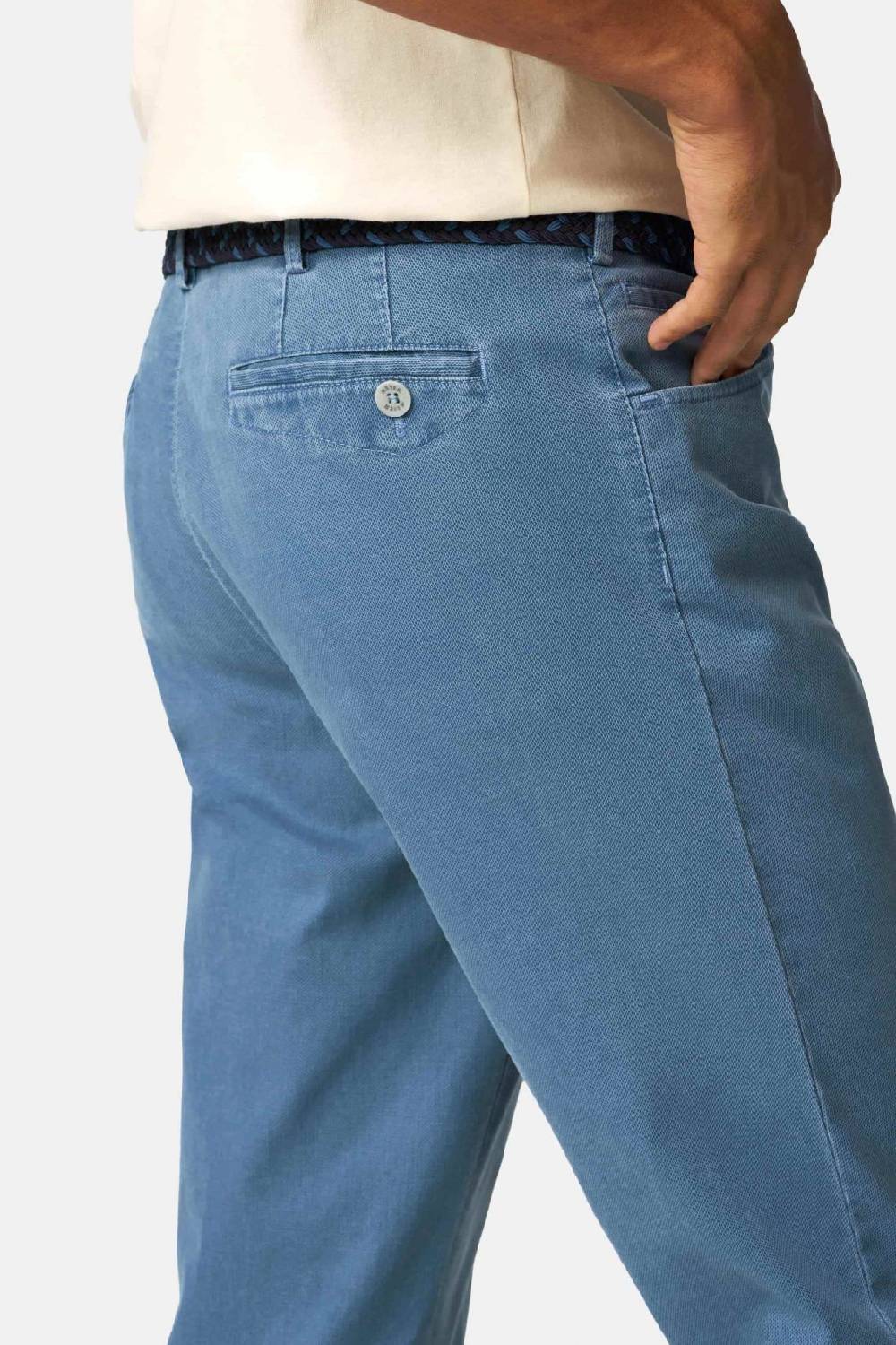 Meyer Pantalone modern fit azzurro meyer cotone microstruttura stretch Black Friday Prezzi