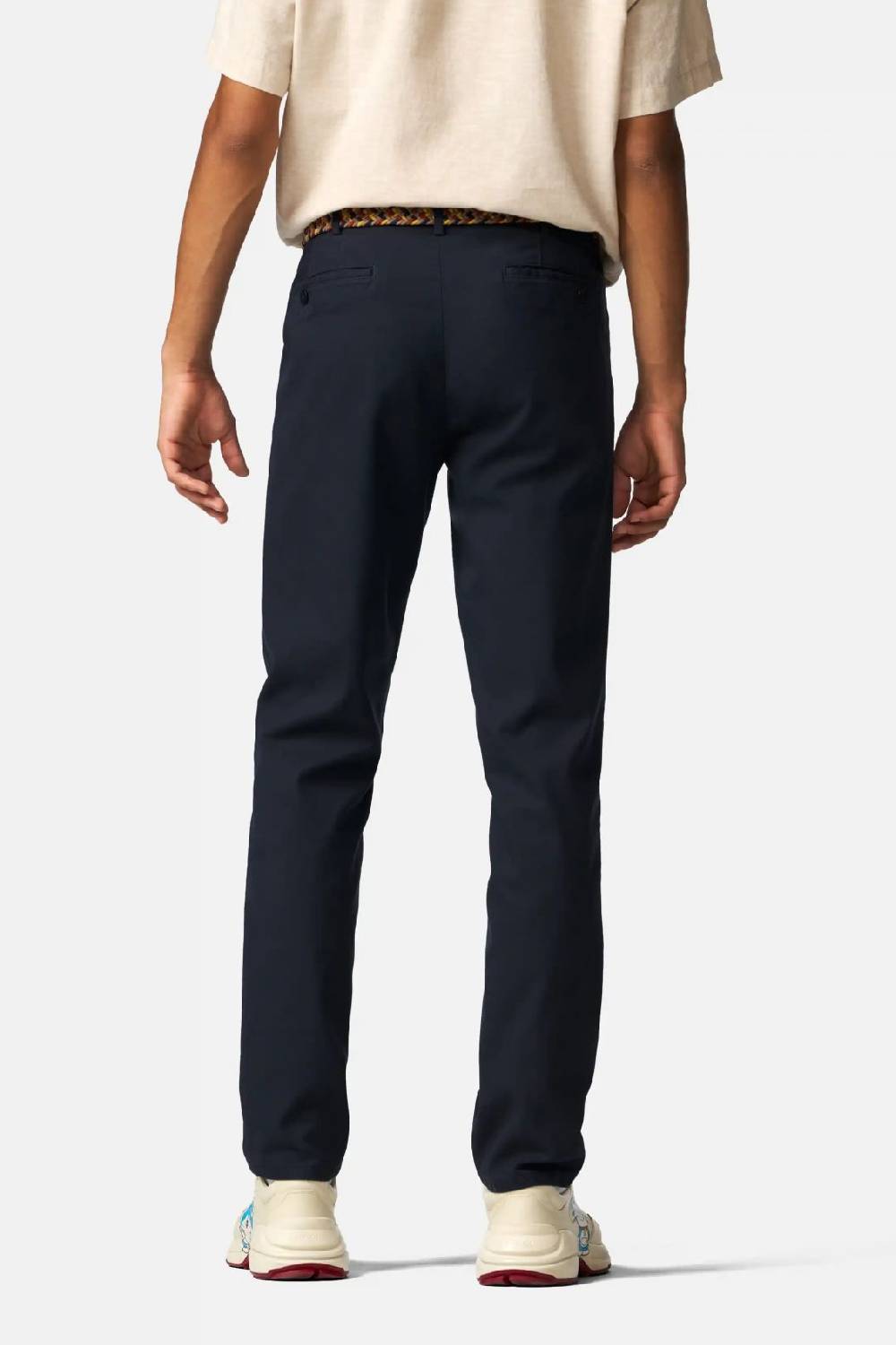 Meyer Pantalone modern fit blu meyer cotone microstruttura stretch Saldi Di Fabbrica