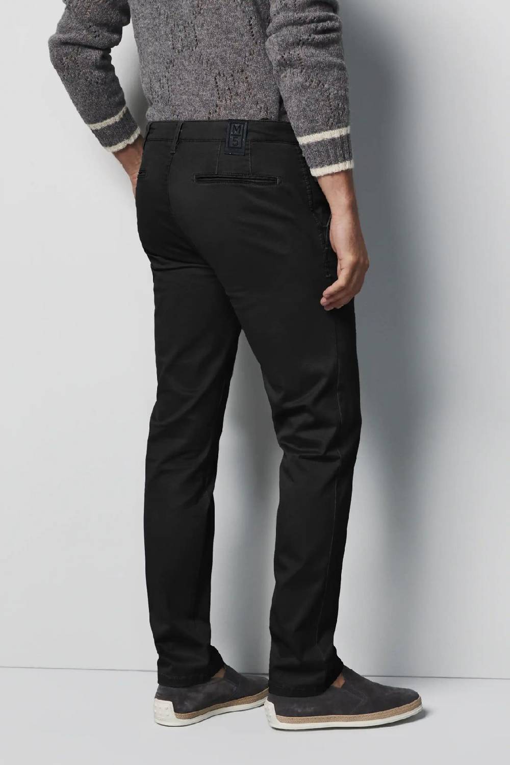 Meyer Pantalone regular fit nero cotone bio stretch m5 by meyer Vendite Flash