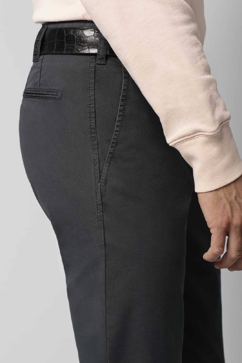 Meyer Pantalone regular fit grigio antracite cotone bio stretch m5 by meyer Negozio