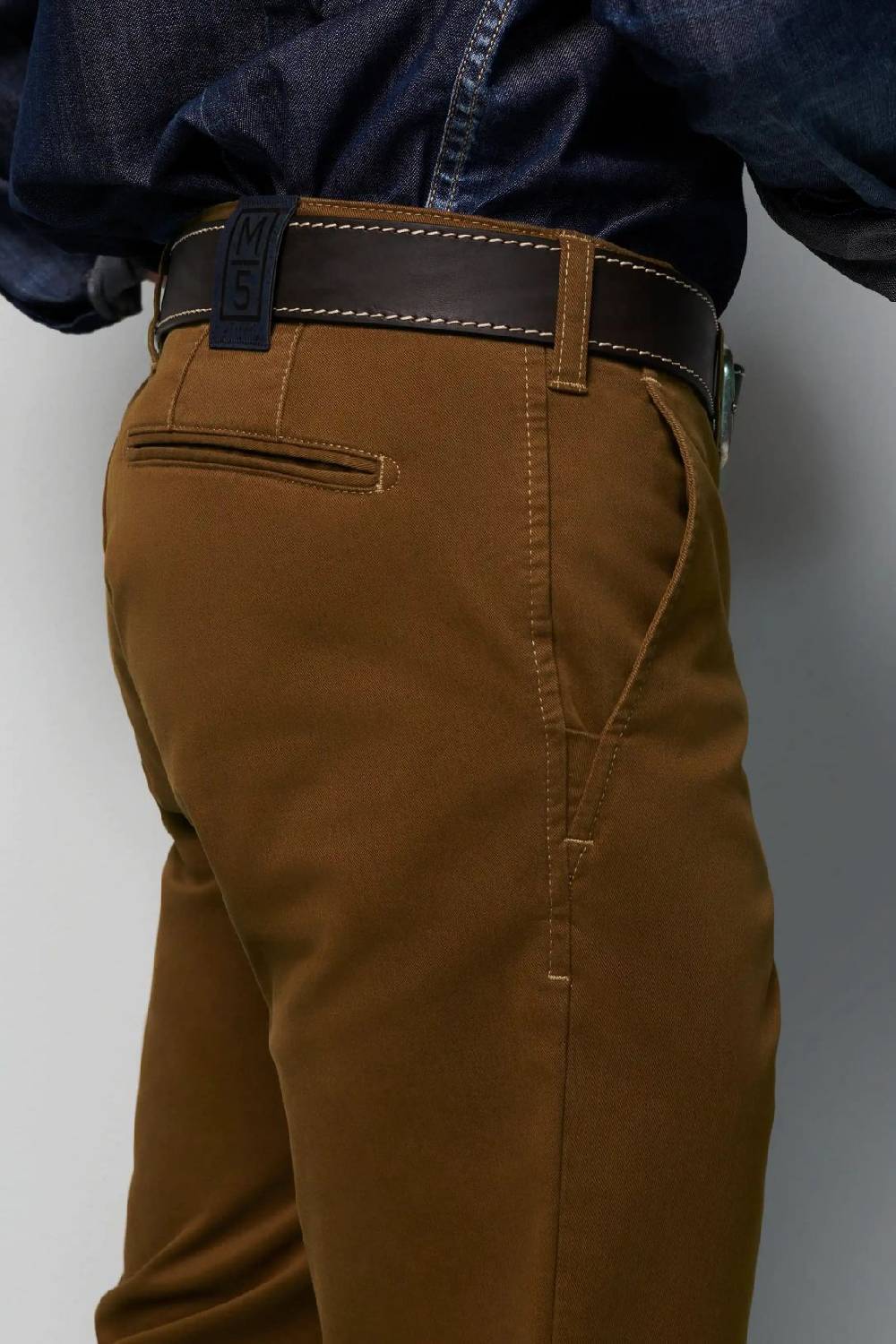Meyer Pantalone regular fit caramello cotone bio stretch m5 by meyer In Saldo