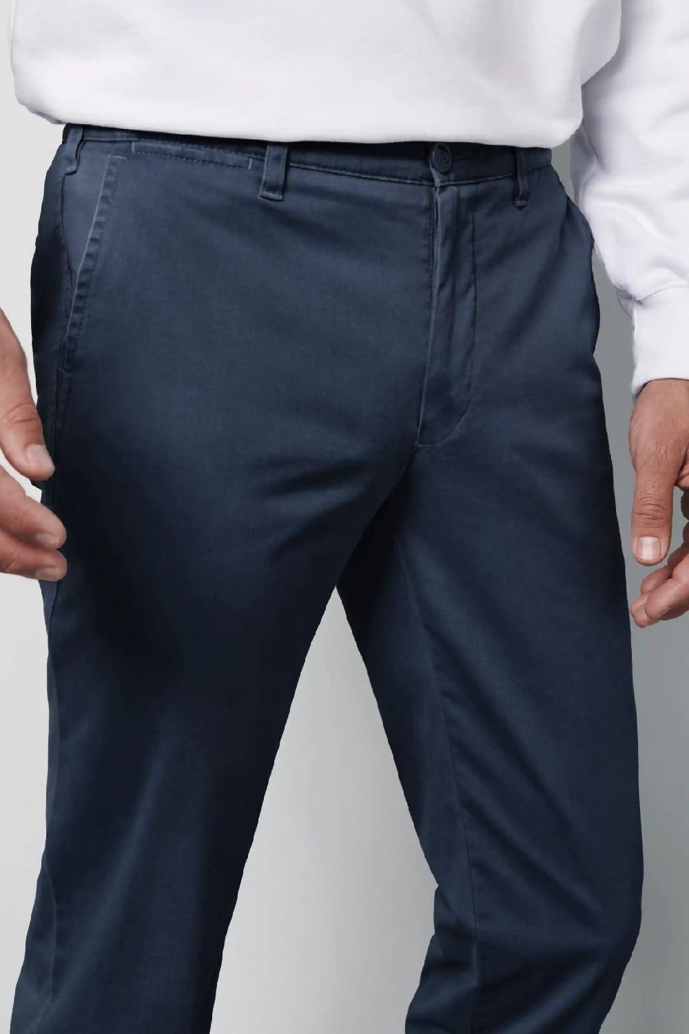Meyer Pantalone regular fit blu marine cotone bio stretch m5 by meyer Nuova