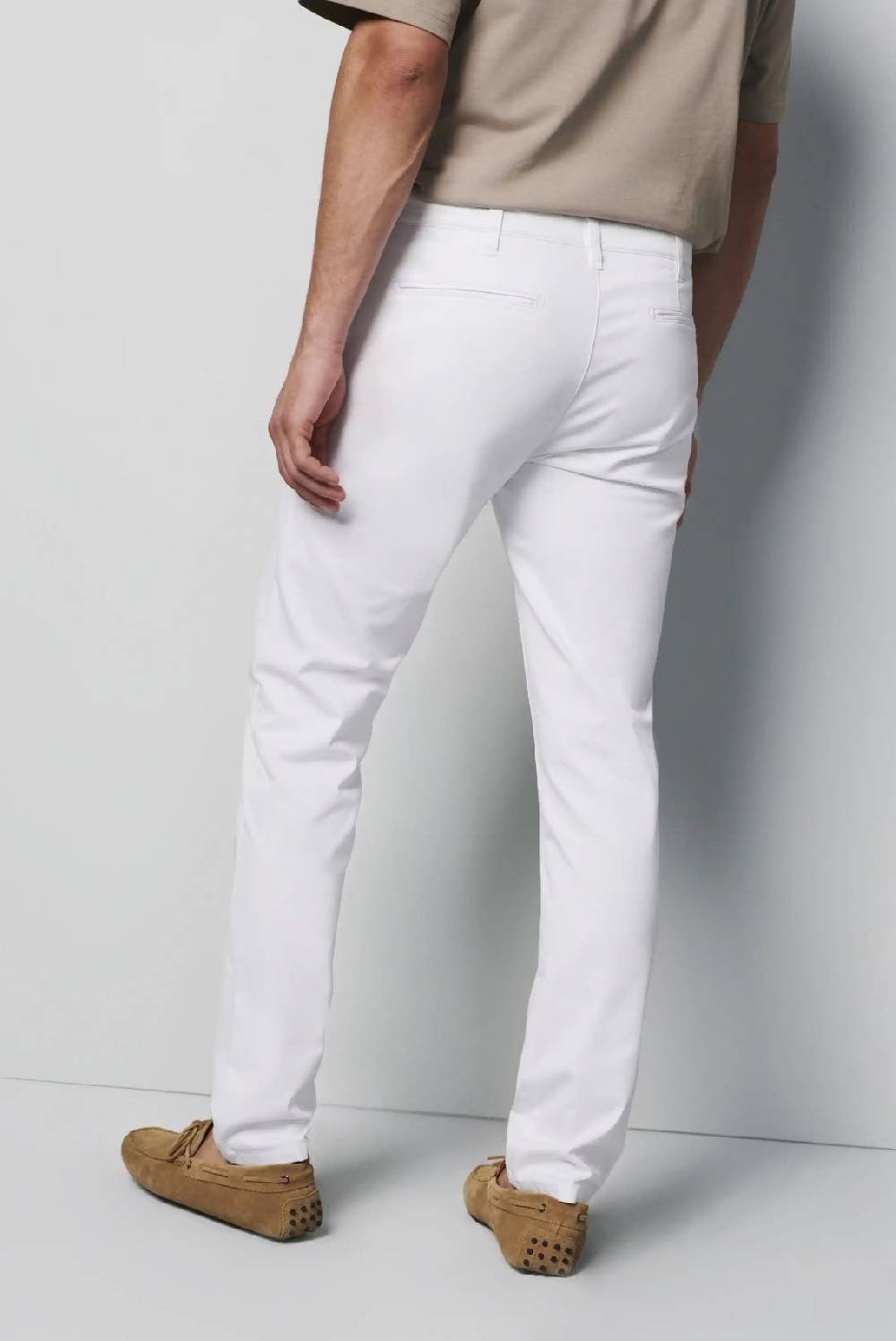 Meyer Pantalone regular fit bianco cotone bio stretch m5 by meyer Moda