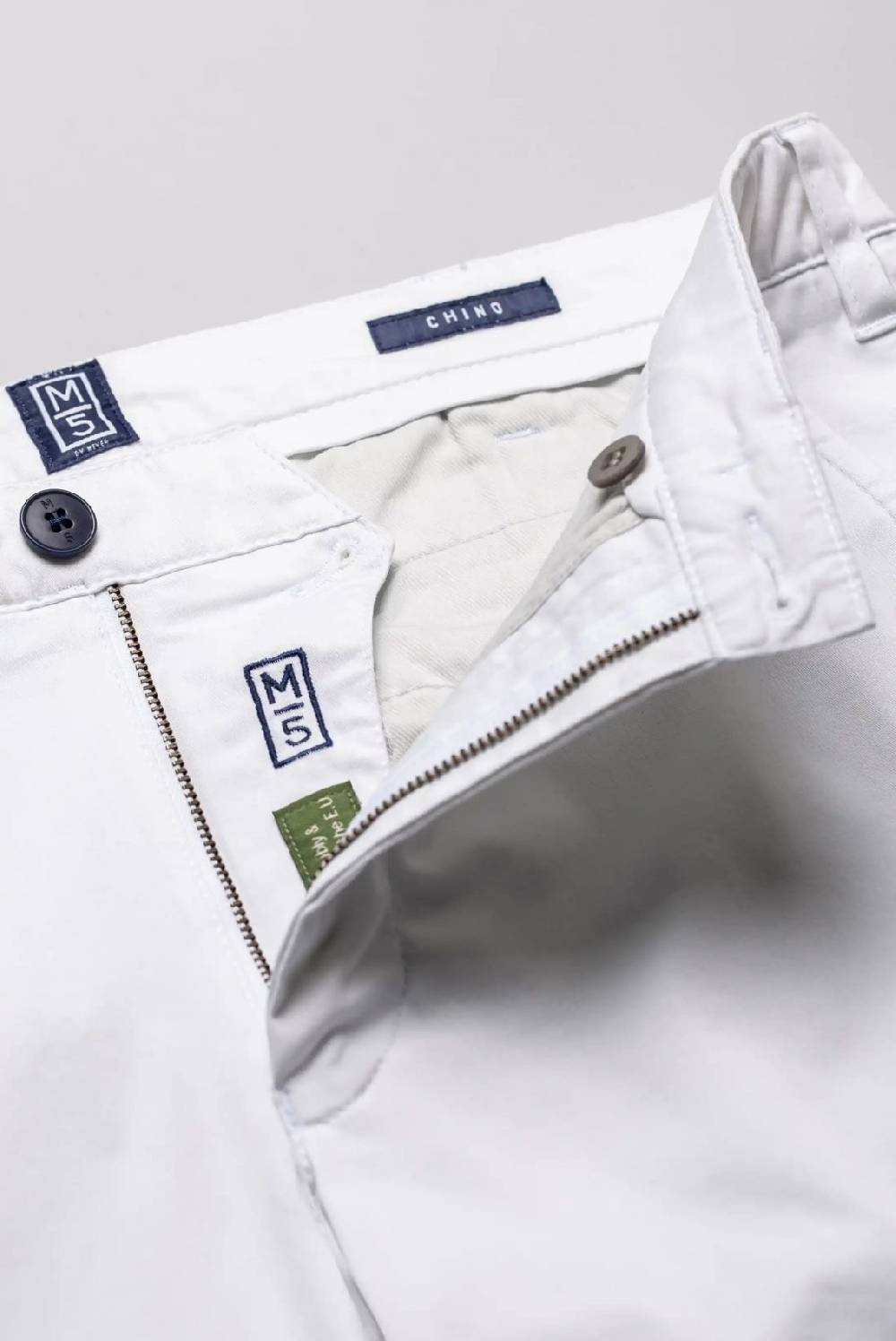 Meyer Pantalone regular fit bianco cotone bio stretch m5 by meyer Moda