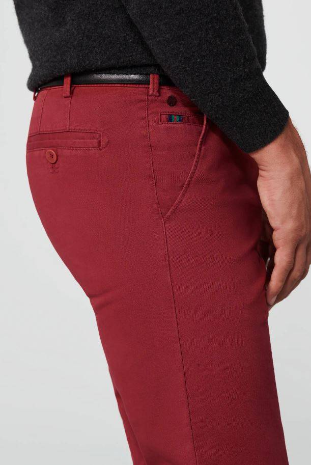 Meyer Pantalone rosso meyer in cotone stretch drop quattro comfort fit 2025