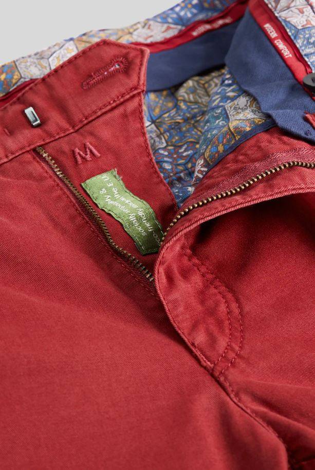 Meyer Pantalone rosso meyer in cotone stretch drop quattro comfort fit 2025