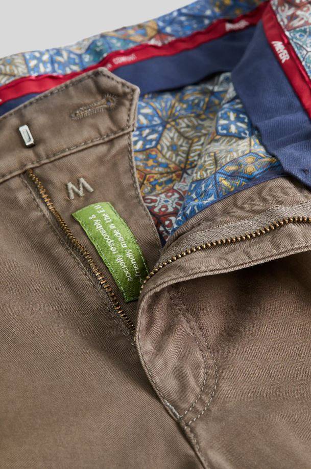 Meyer Pantalone color pietra meyer in cotone stretch drop quattro comfort fit Italy